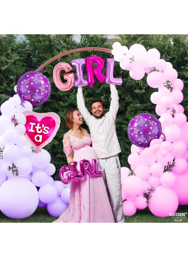 KATCHON Its A Girl Balloon Set - Pack of 4 | Girl Letter Balloons, Its A Girl Balloons for Baby Shower Decorations | Baby Girl Balloons, Girl Gender Reveal Decorations | Baby Shower Balloons for Girl - Image 4